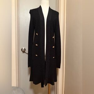 L'AGENCE Black Cardigan with Gold Accents